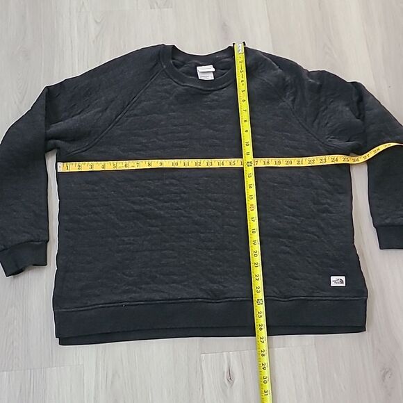 The North Face Longs Peak Quilted Crew Neck Pullover Sweatshirt XXL Heather Gray - Picture 4 of 7